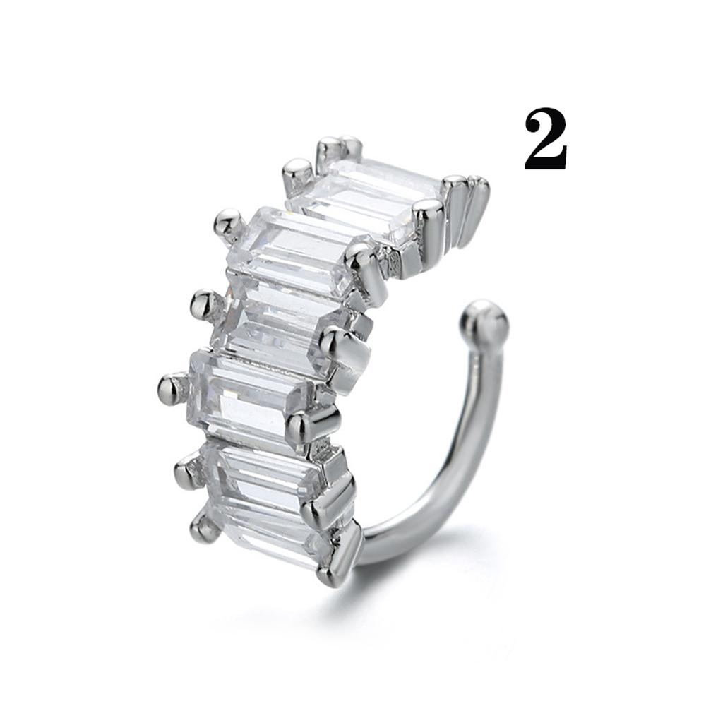 Ювелирные изделия Хип-хоп Панк Кристалл Девушки S925 Каффы Многослойный Зажим для козелка Непирсинговые Клипсы для ушей