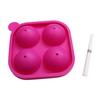 4 Even Hole Lollipop Mold with 4 Sticks Chocolate Cake Round Spherical Silicone Mold DIY Baking