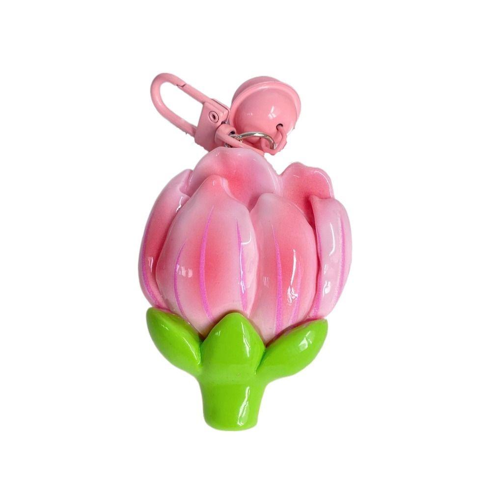 Подвеска в виде тюльпана с цветком персика, брелок для ключей от автомобиля в виде лотоса, модный брелок в виде цветка персика, подарки