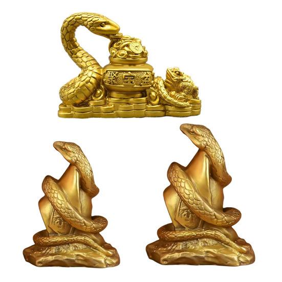 Украшение в виде змеи со знаком зодиака, статуэтка змеи из смолы, настольная статуя змеи, приносящей богатство и удачу, для китайского Нового года, домашнего офиса, декора