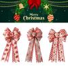 Festive Christmas Wreath Double Bow For Indoor And Outdoor Decorations