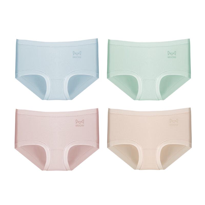 MIIOW Женские трусики из чистого хлопка со средней посадкой - 4 штуки