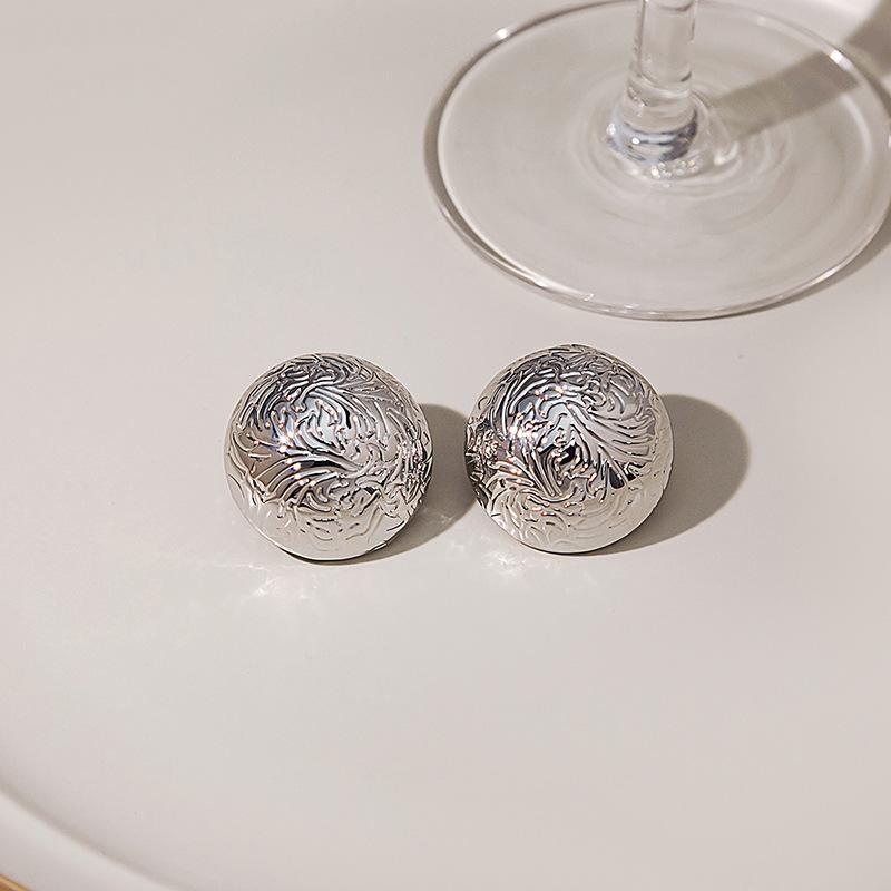 Ретро Геометрические Металлические Серьги-Пуссеты, Простые Серьги с Волнистой Текстурой в Гонконгском Стиле, Нишевые Высококлассные Квадратные Серьги.