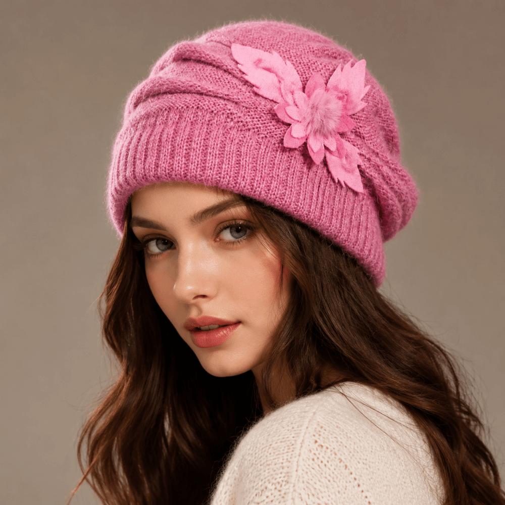 Stretch Warm Knitted Hat Thick Knit Knit Slouchy Beanie Comfy Fleece Beanie Autumn Winter