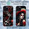 День мертвых Мексиканский Череп ДЕВОЧКА Магнитный Чехол Для IPhone 14 16 17 13 12 11 15 Pro Max Plus Для Magsafe Беспроводная Зарядка Чехол