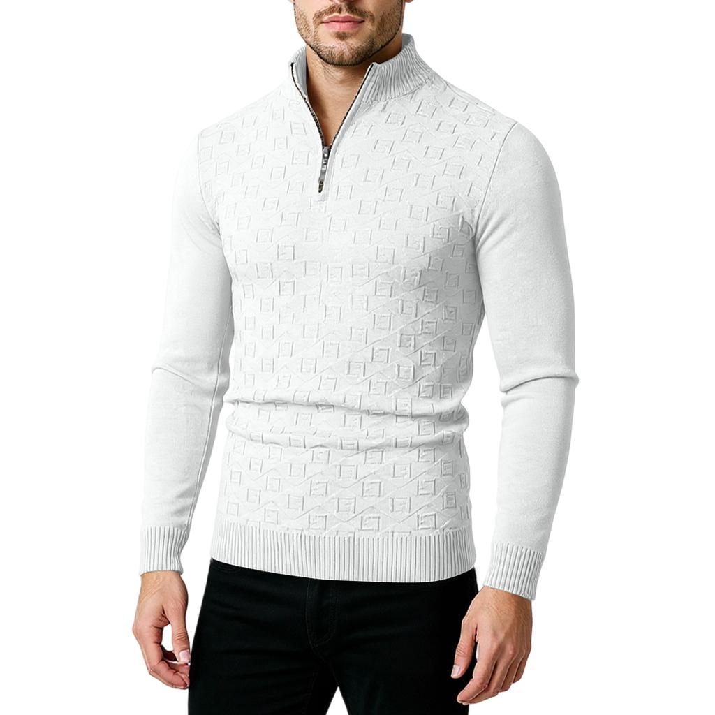 Men  Trend  Leisure  Half Zipper  Standing Collar  Knitted Sweater  Sweater