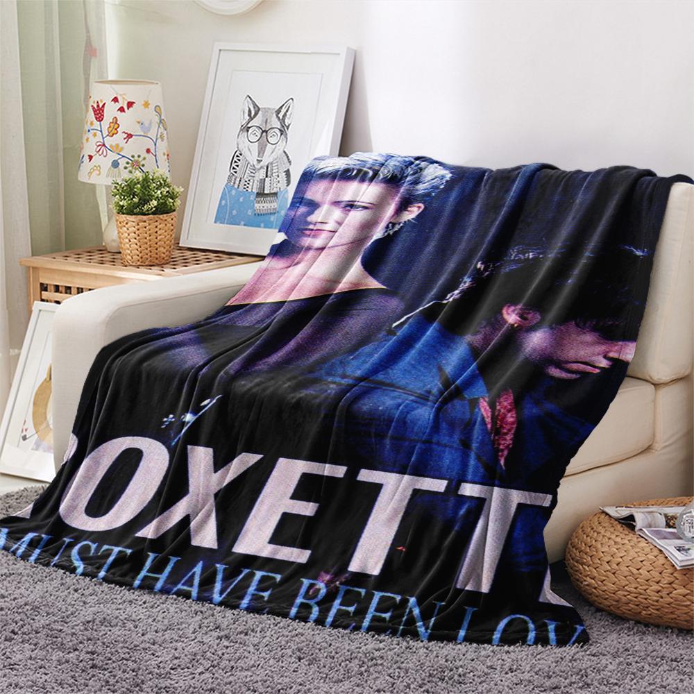 1PC Roxette Print Flannel Blanket, High quality Comfortable for All Seasons, Home Decor, Warmth and Comfort, Perfect for Christmas Gifts