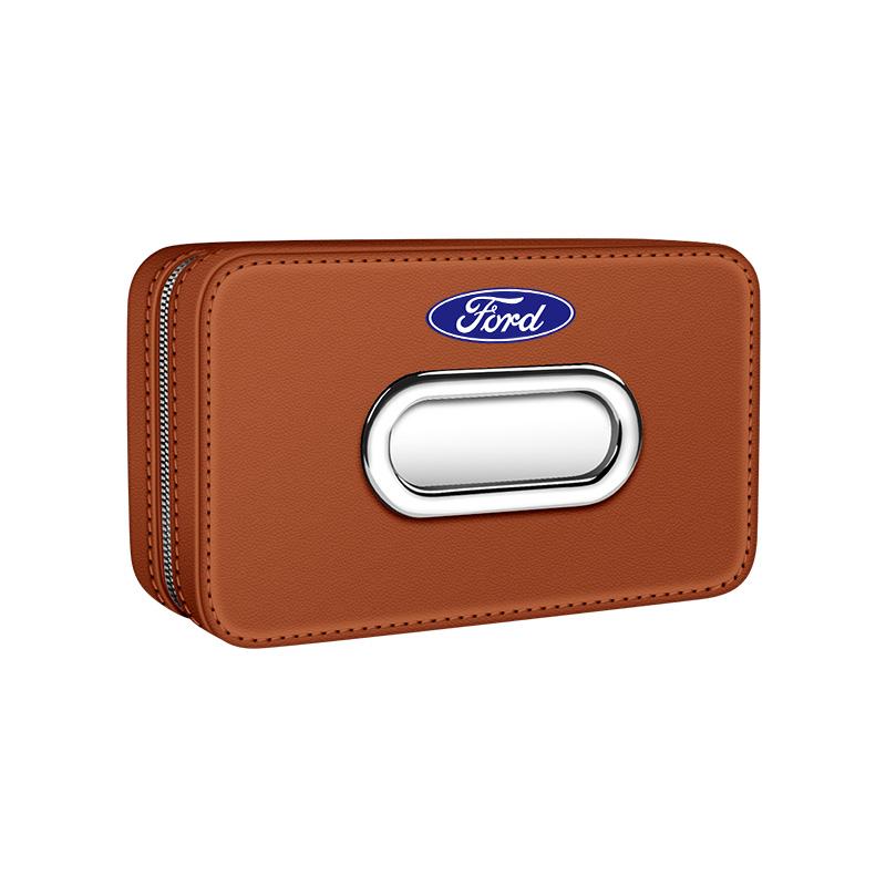 AAAMW1 For Ford Mondeo Focus Explorer Escape Kuga Everest Bronco F-150 Ranger Transit Car-Mounted Leather Tissue Paper Storage Box