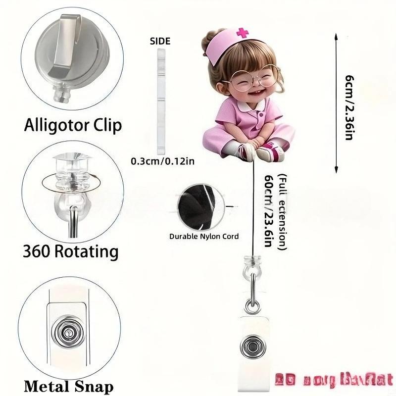 Мультяшная медицинская выдвижная пряжка, лицензия на работу для врача и медсестры, креативный ремешок, легко вытягиваемая пряжка, сертификат, фирменное наименование