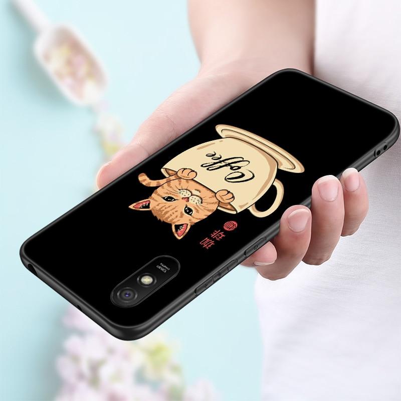 Чехол для телефона JAMULAR Neko Ramen Japan Cat Anime для Xiaomi Redmi Note 11 10 9 8 Pro 11T 10T 10S 9S 8T 9 9A 9C 9T, черный мягкий чехол