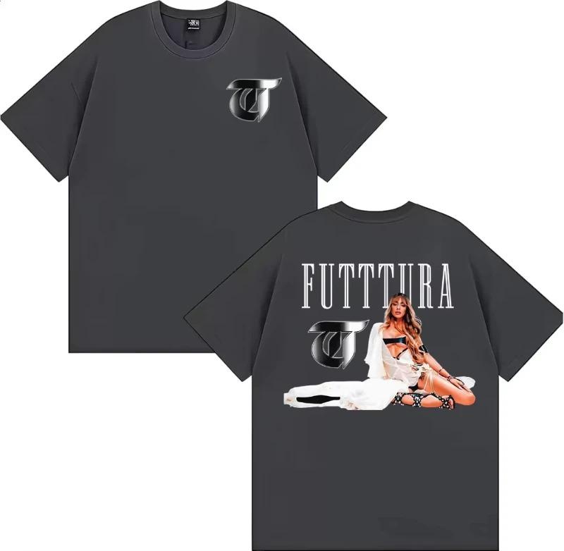 Tini Stoessel Futtura Album Tour 2025 Merch TShirt Unisex Hip Hop Vintage Trendy Tee Pure Cotton Loose Plus Size TShirt