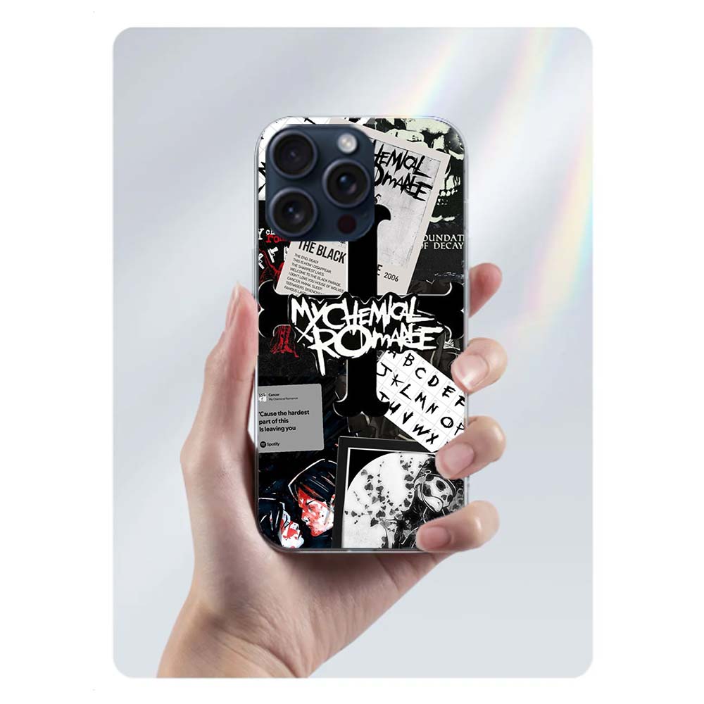 My Chemical Romance MCR Clear Phone Case For Iphone 17 Air 16 Pro Max 15 Pro 14 Plus 17E 16E 11 13 12 Mini Cover Cases Fundas Ce