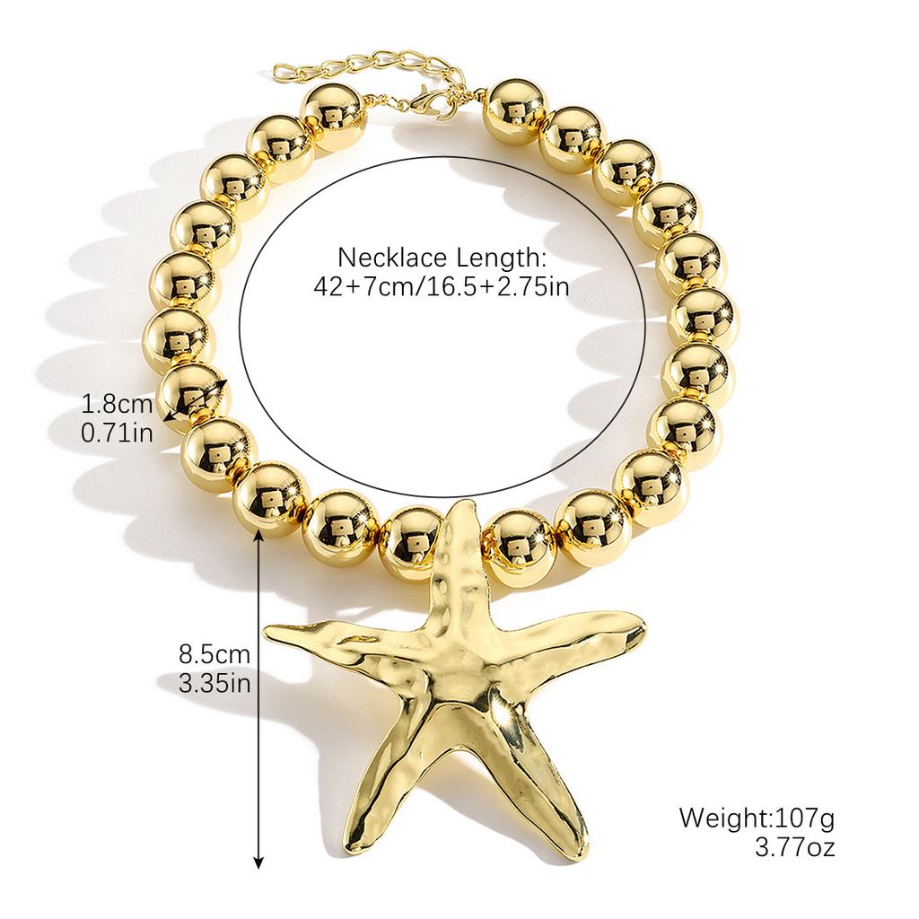 Ожерелье для женщин, ювелирные изделия, геометрическая морская звезда, ракушка, сплав, ожерелье, нишевый дизайн, ожерелье в стиле океана, красивое элегантное ожерелье для нее