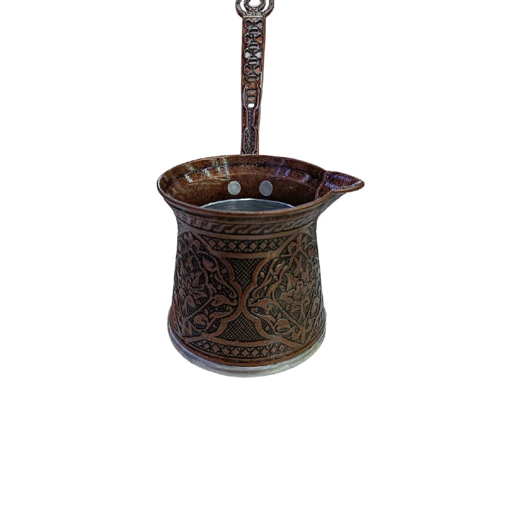 Старинный медный кофейник с вышивкой на 4 персоны