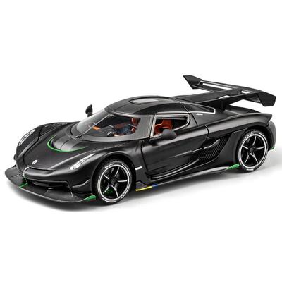 Литой под давлением Модель спортивного автомобиля Koenigsegg Jesko в масштабе 1/24 Металлические литые игрушки Транспортные средства Звук Свет Коллекционный Домашний декор Дети Мальчики Voiture