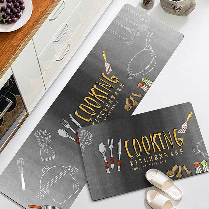 Kitchen Floor Mat Non Slip Carpets Washable Entrance Door Mat Bathroom Laundry Room Carpet Home Balcony Living Room Bedroom Long Rugs