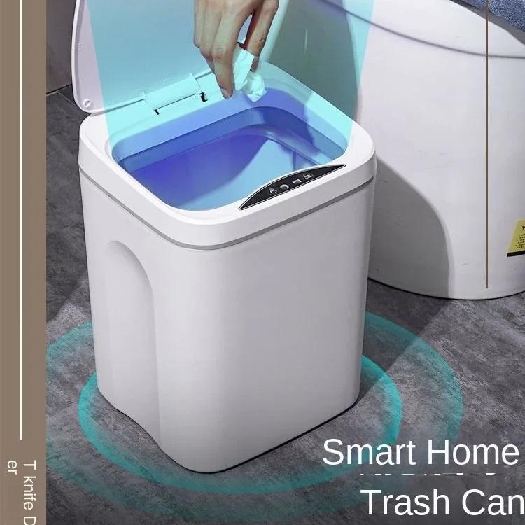 Автоматическая сенсорная мусорная корзина, электрическая водонепроницаемая мусорная корзина, 12 л, умная индукционная корзина для мусора для кухни, ванной комнаты