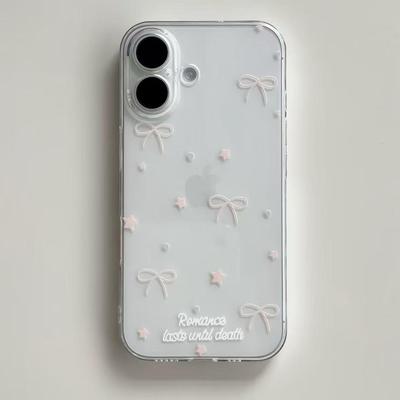 Розовый Звездный Бант Мультяшный Мягкий Чехол для Телефона для Apple 17/16/15/14/11 XS/XR/Pro Max