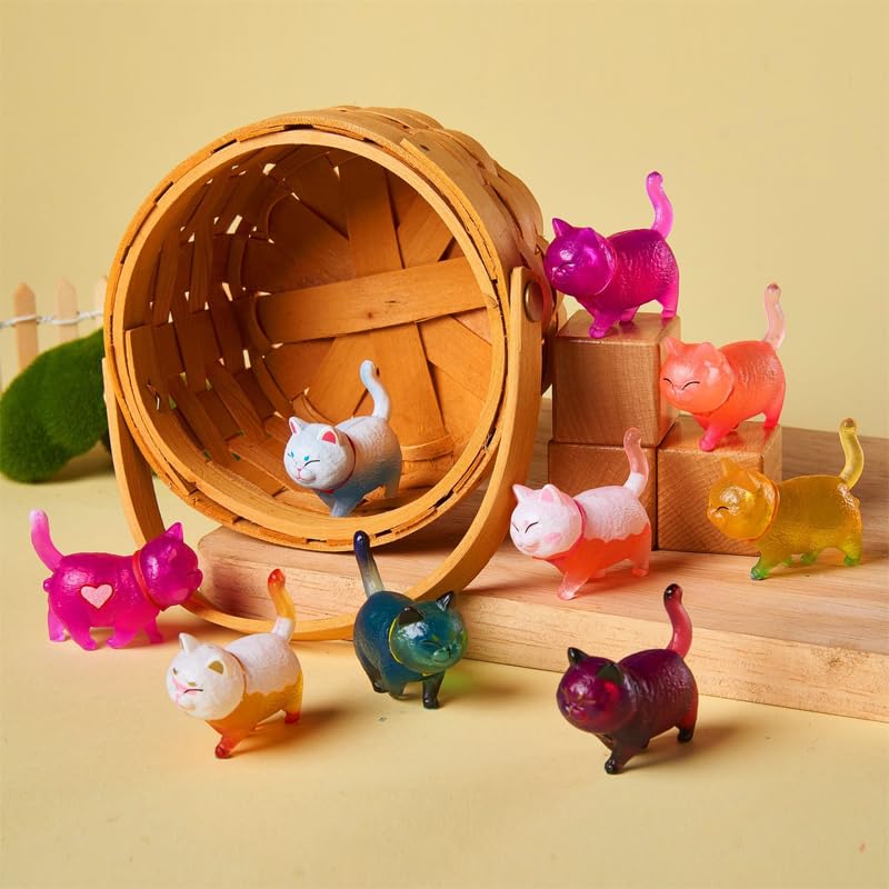 AAGWW Working Cat Figure Kitten Toy Mini Toy Cat Birthday Party Dark Colors Pieces 9 Designs 1 9 Designs 2 9 Designs Set, Figures, Characters,