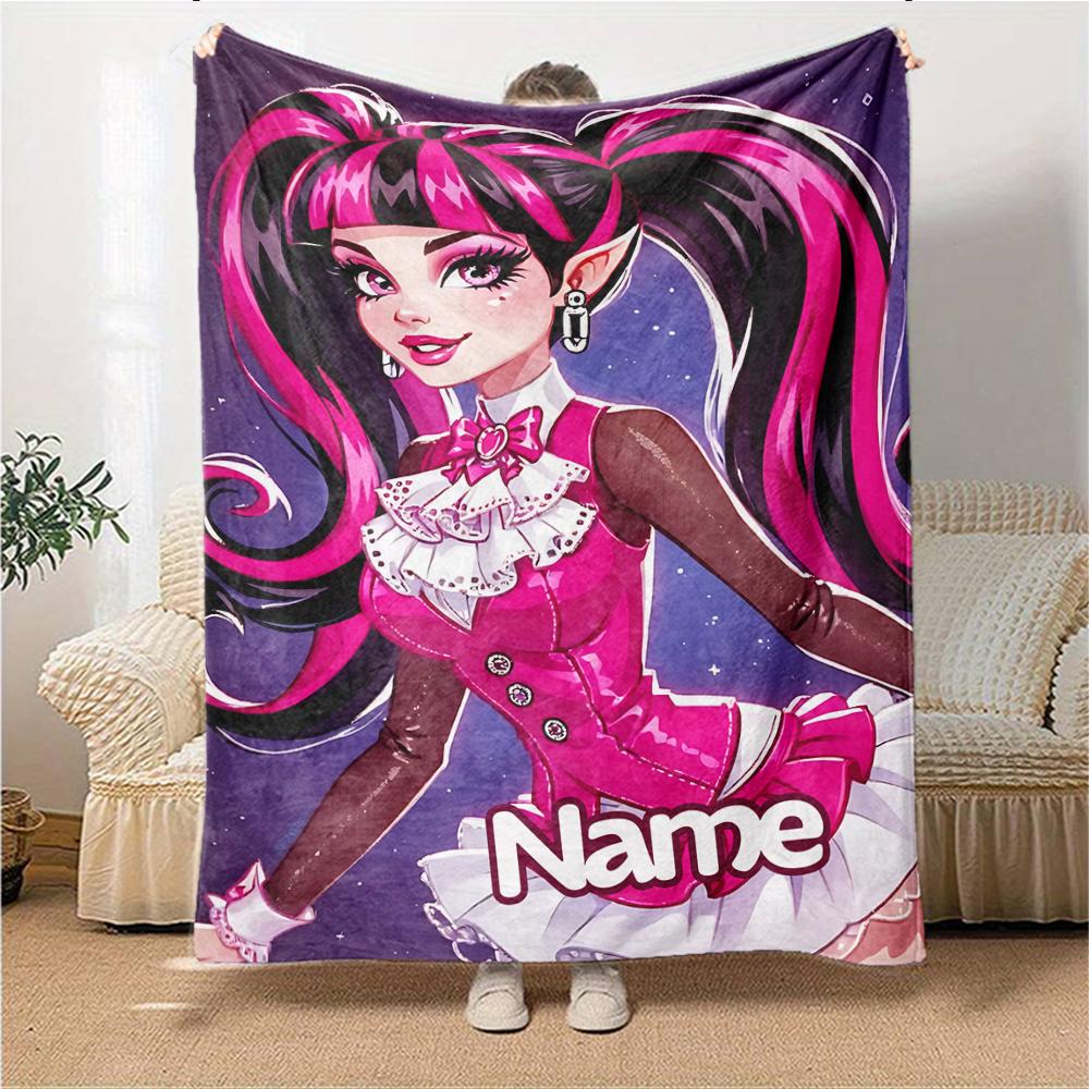 Custom Name Bold Beautiful Character Design Party Blanket For Couch Bed Plush Cozy Fuzzy Blanket Super Soft Warm Blankets For Fall And Winter 091636