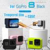 Soft Silicone Protective Housing Cover Case+Tempered Film for Go-pro 8 Black
