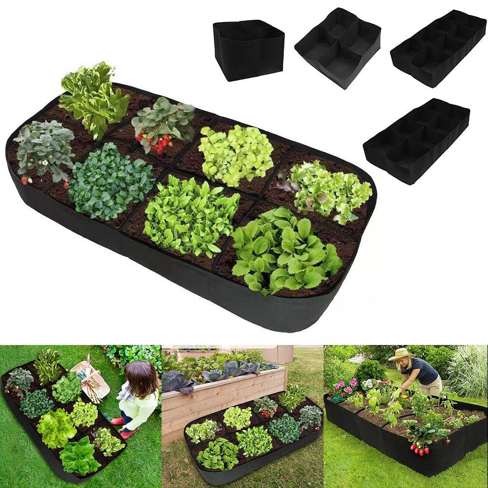 Fabric Planters Container Garden Bed Planting Nursery Pot Felt Grow Bag Flower Plant Pot Rectangle