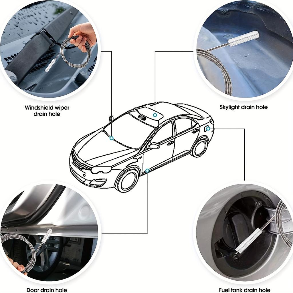 4 шт. длинных ершиков для очистки сливных отверстий. Это гибкие щетки для прочистки труб, сверхтонкие щетки для чистки и щетки для шлангов.