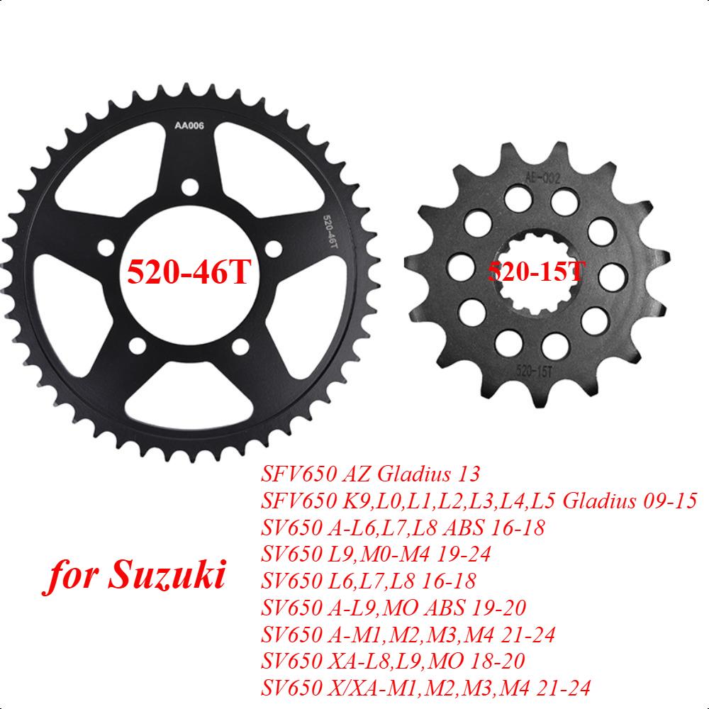 520-14T 520 46T Front Sprocket Gear Wheel for Suzuki SFV650 AZ Gladius 2013 SFV650 K9 -2015 SV650 L9,M0-M4 -2024 SV 650