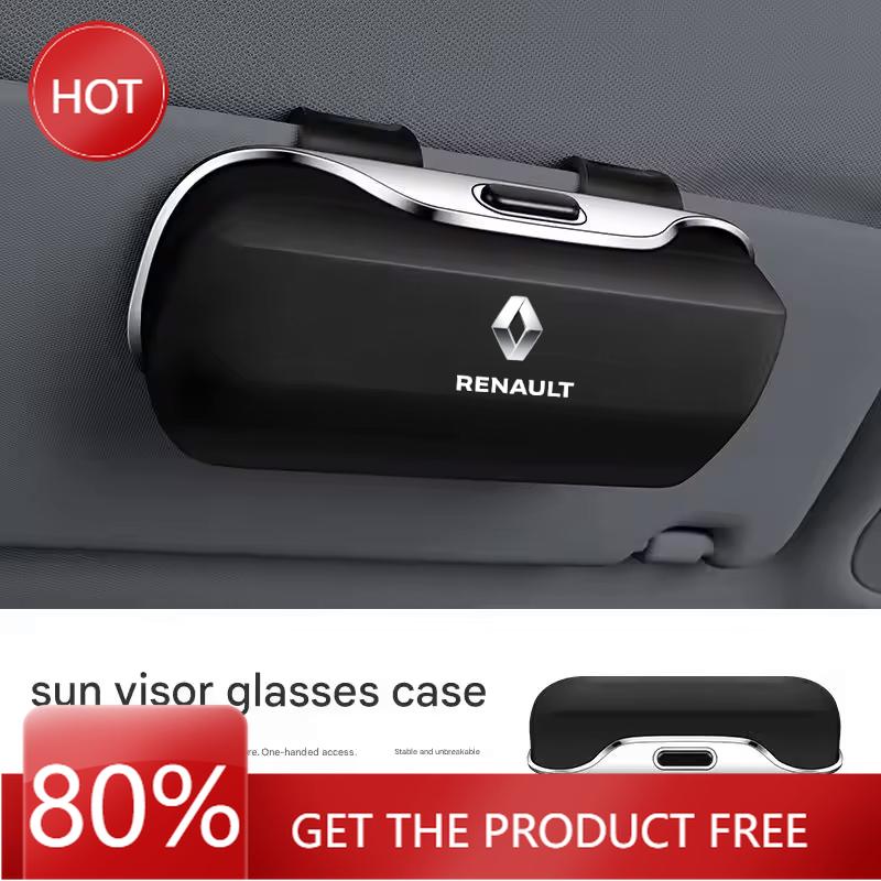 Hub Caps Car Visor Sunglasses Glasses Case Clip Eyeglasses Box Holder For Renault Megane 2 3 4 Twingo Clio Talisman Captur Trafi