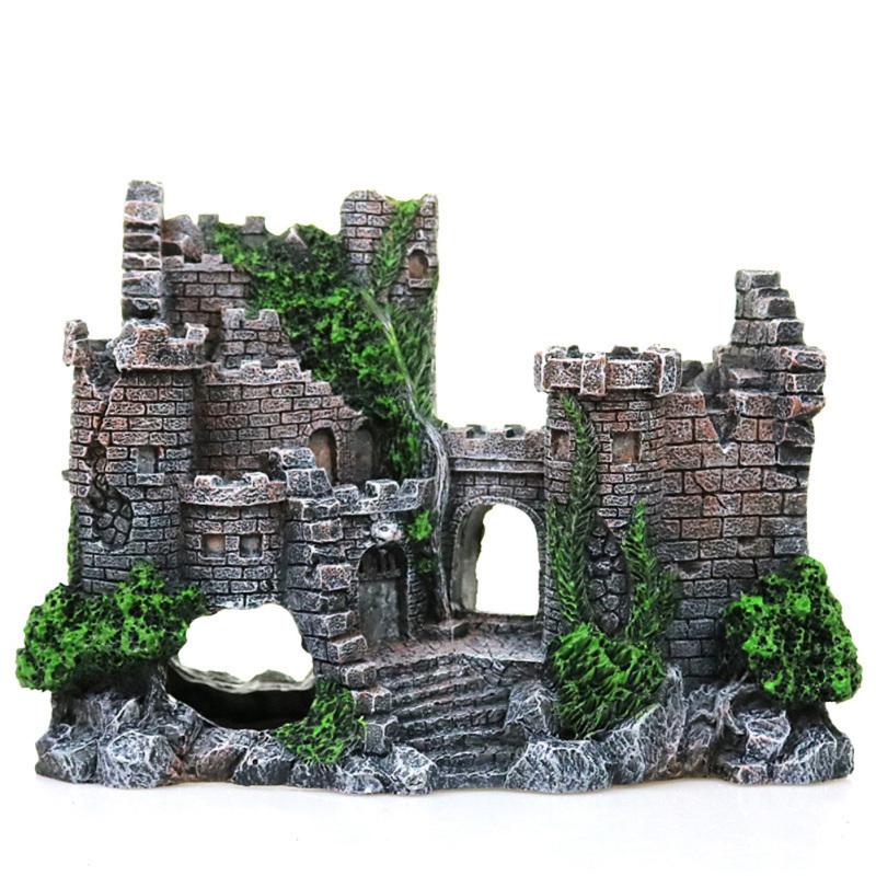 Simulate Retro Castle Pet Hiding Resin Decoration for Aquarium Fish Bowl Landscaping