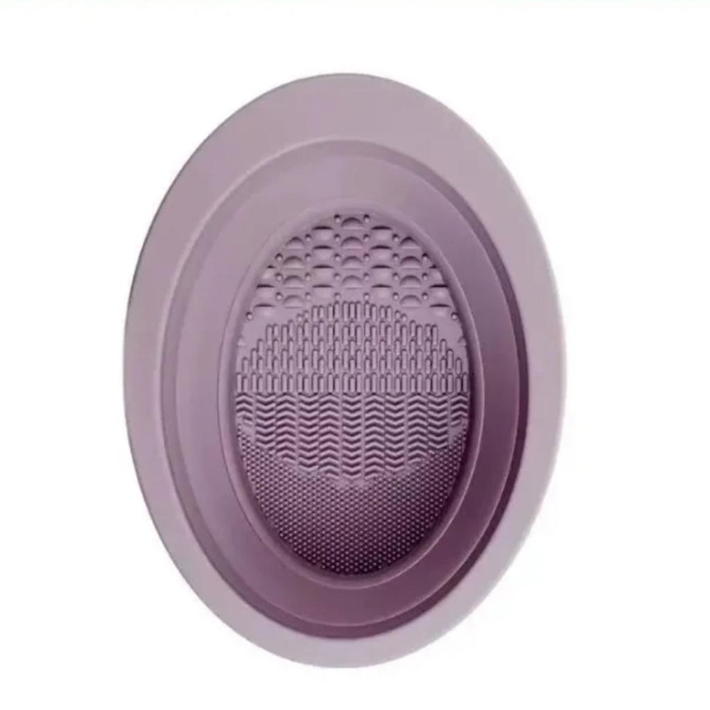 3pcs Makeup Brush Cleaning Tool, Silicone Brush Cleaner Pad Foldable Portable Cleaning Bowl For Makeup Brushes