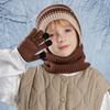 Детская шапка, перчатки, шарф, костюм, зимний бархат, защита для ушей, вязаная шерстяная шапка, детская теплая шапка для отдыха на природе