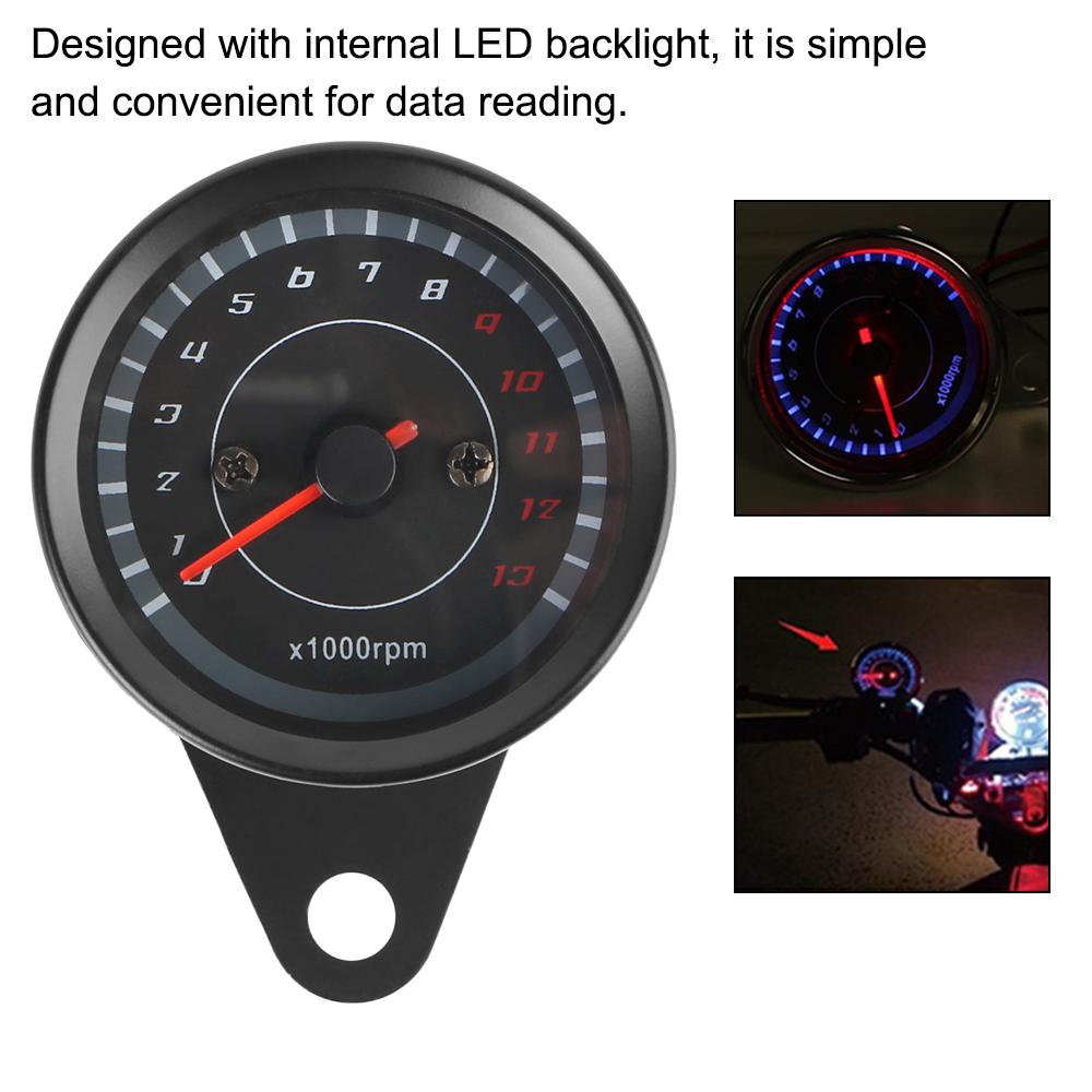 Tachometer Auto Gauge Motorcycle Speedometer Motobike Accessory Modified Odometer Universal With LED Light Moto Parts Machinery