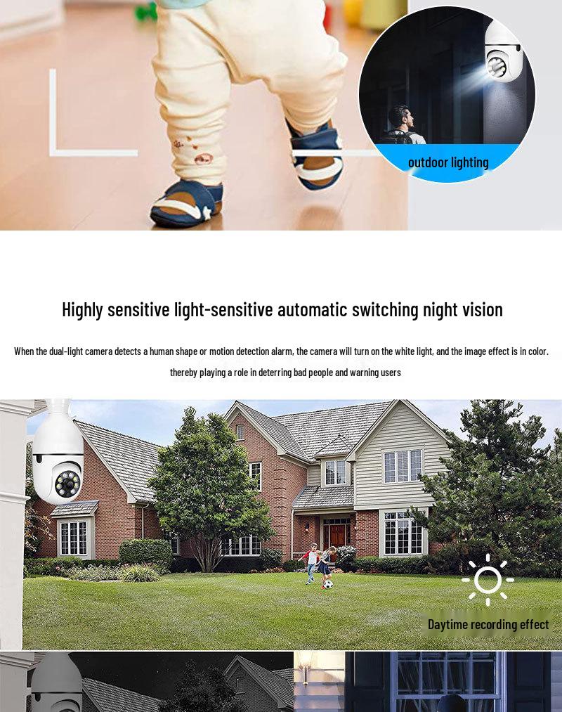 V380 Panoramic HD Smart Bulb Camera - 2 Million Tuya Remote Monitoring Surveillance Device