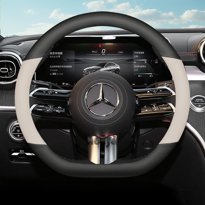 Кожаный чехол на руль автомобиля для Mercedes Benz C220 GLC W447 W124 W203 W204 W205 W218 W245 W166 W212 W210 W221 Аксессуары mo00