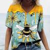 Women's T-Shirt 3d Print Tee Funny Bee Summer Short Sleeve T-Shirt Male Casual Unisex Oversized T Shirt Harajuku V-Neck Tops
