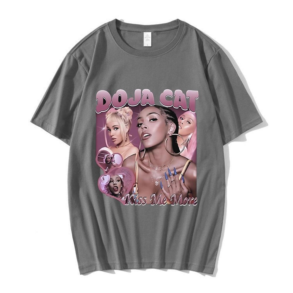 Doja Cat Kiss Me More Графическая футболка Мужская Женская Одежда Мода Харадзюку Футболка Хлопок Повседневная Футболки с коротким рукавом