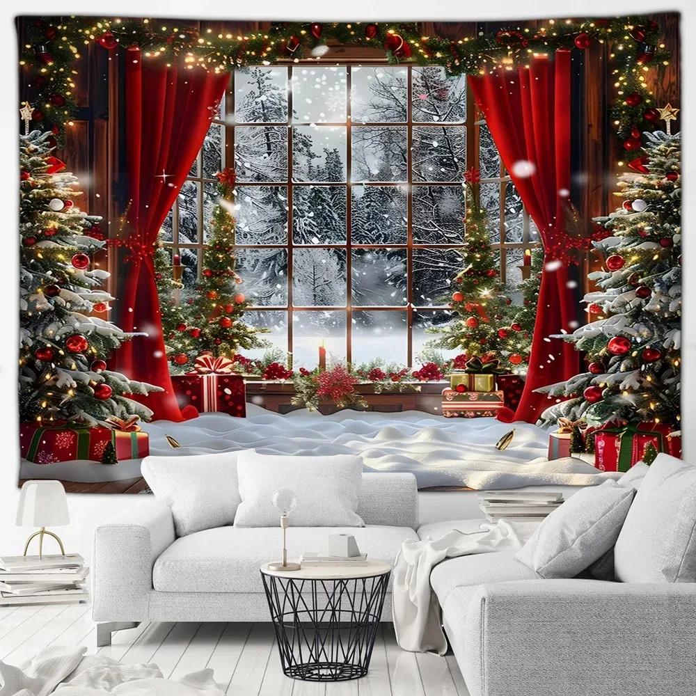 Рождественская елка Санта-Клаус Роскошный гобелен Спальня Гостиная Домашнее Рождественское украшение