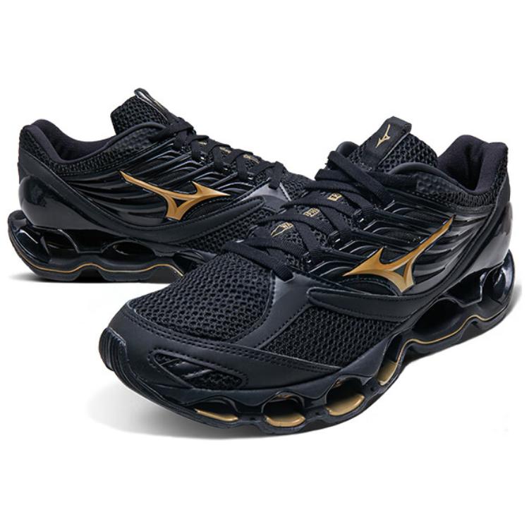 Mizuno Кроссовки унисекс Wave Prophecy 13 S Черно-золотые J1GC244954