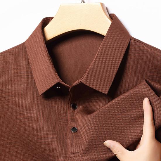 Мужская клетчатая повседневная рубашка с длинным рукавом, дышащая деловая рубашка с лацканами, топ обычного кроя с воротником на пуговицах для работы и путешествий, повседневная одежда