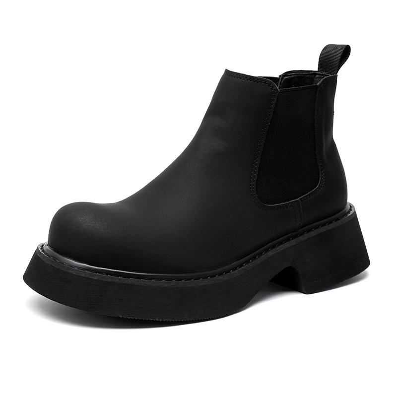 Мода Новые модные мужские высокие кожаные ботинки Модный минималистский дизайн в стиле вечеринки для отдыха мотоциклетные мужские ботинки на толстой подошве