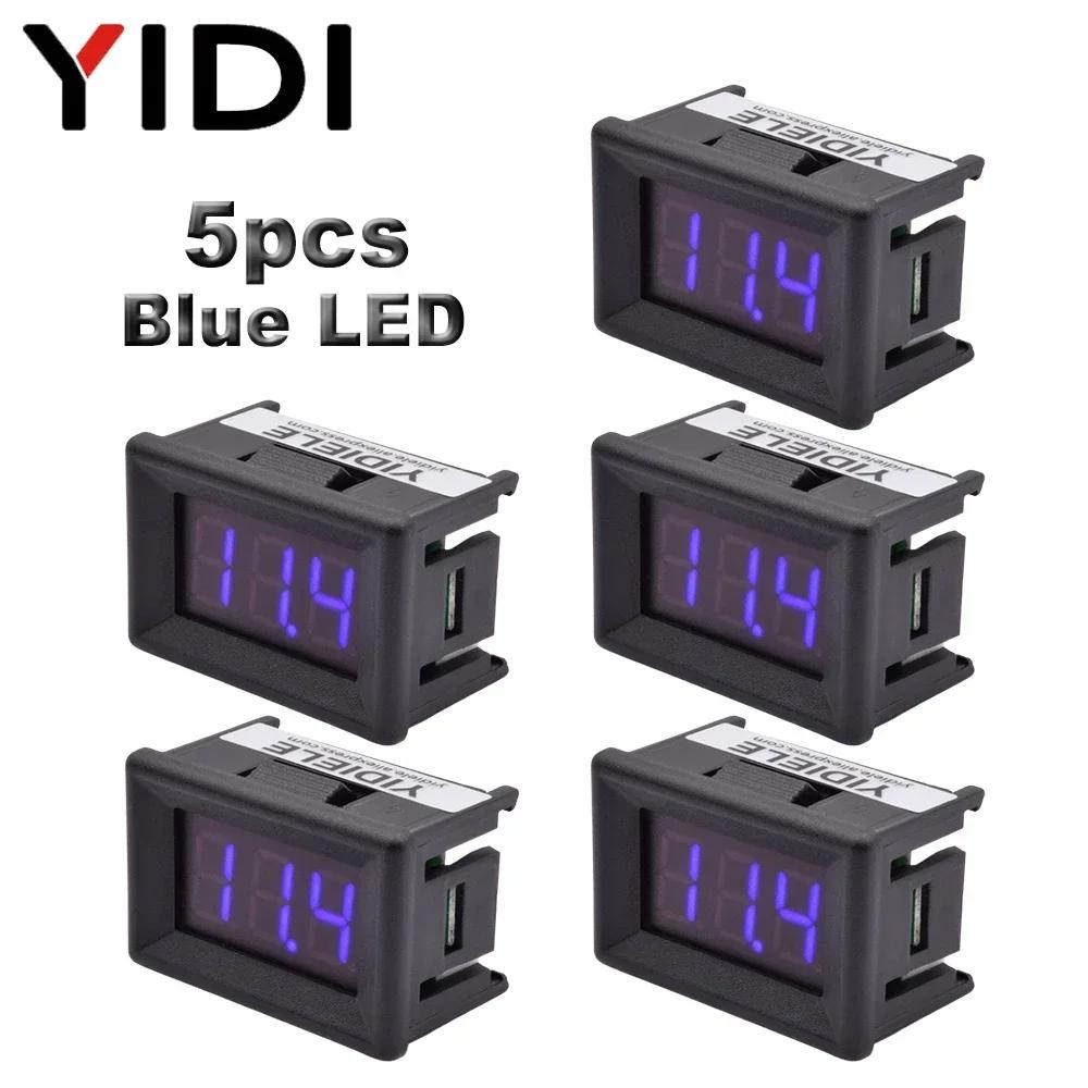 5pcs 0.36 Inch Mini DC 0-100V LED Digital Display Voltmeter Voltage 2.3-30VDC Detector Meter Tester Reading Calibrate for Car