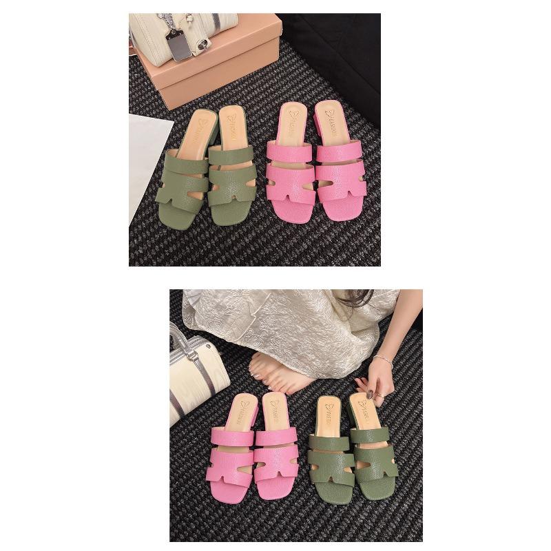 Французские сандалии на толстом каблуке, женские летние верхние туфли, модные туфли на среднем каблуке, большого размера, одно слово, перетаскивание