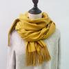 Women Scarf Shawl Soft Thickened Solid Color Winter Warm Tassels Fashion Accessories