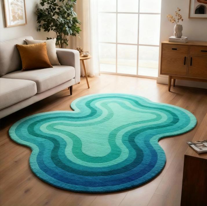 Irregular Shape Carpets for Living Room Fluffy Soft Lounge Dopamine Floor Mat Large Area Bedroom Decor Carpet Thickend Plush Rug