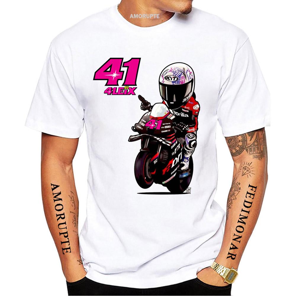 Aleix Espargaro 41 GP Race T-Shirt Summer Men Short Sleeve GS Adventure Spor Casual White Tops
