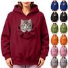 Unisex Long Sleeve Hoodie with Pet Pouch and Loose Fit Front Pocket for Casual Wear