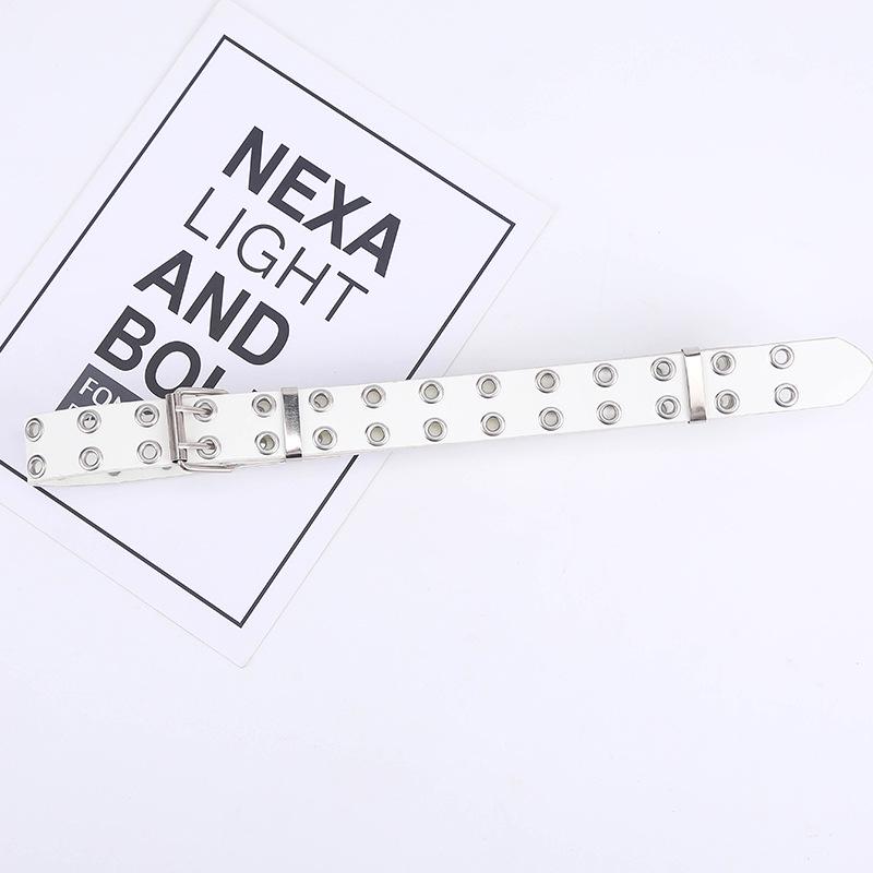 Chic Women's Double Eyelet Belt - European & American Fashion, Korean Style, Elegant All-Match Accessory