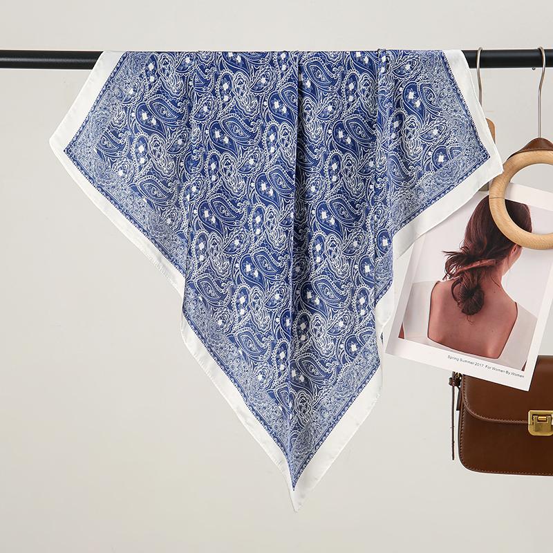 Fashion Print Silk Hairbands Scarf Women Spring New Elagant Floral Bandana Neck Kerchief Head Bands Foulard Female Scarfs