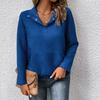 Casual Solid Color Long Sleeve Sweatshirt For Women